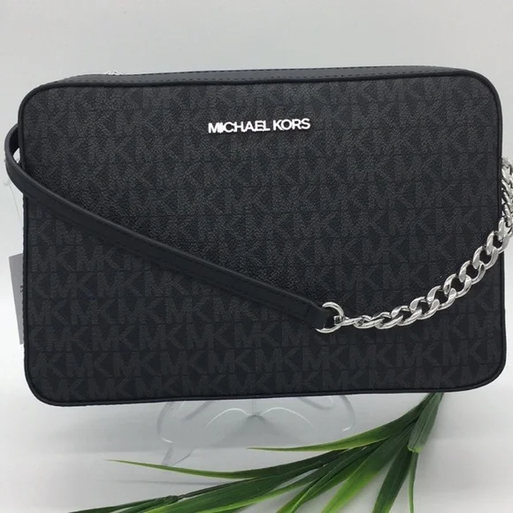MICHAEL KORS JET SET ITEM LG EW CROSSBODY BLACK SIGNATURE - Picture 8 of 8